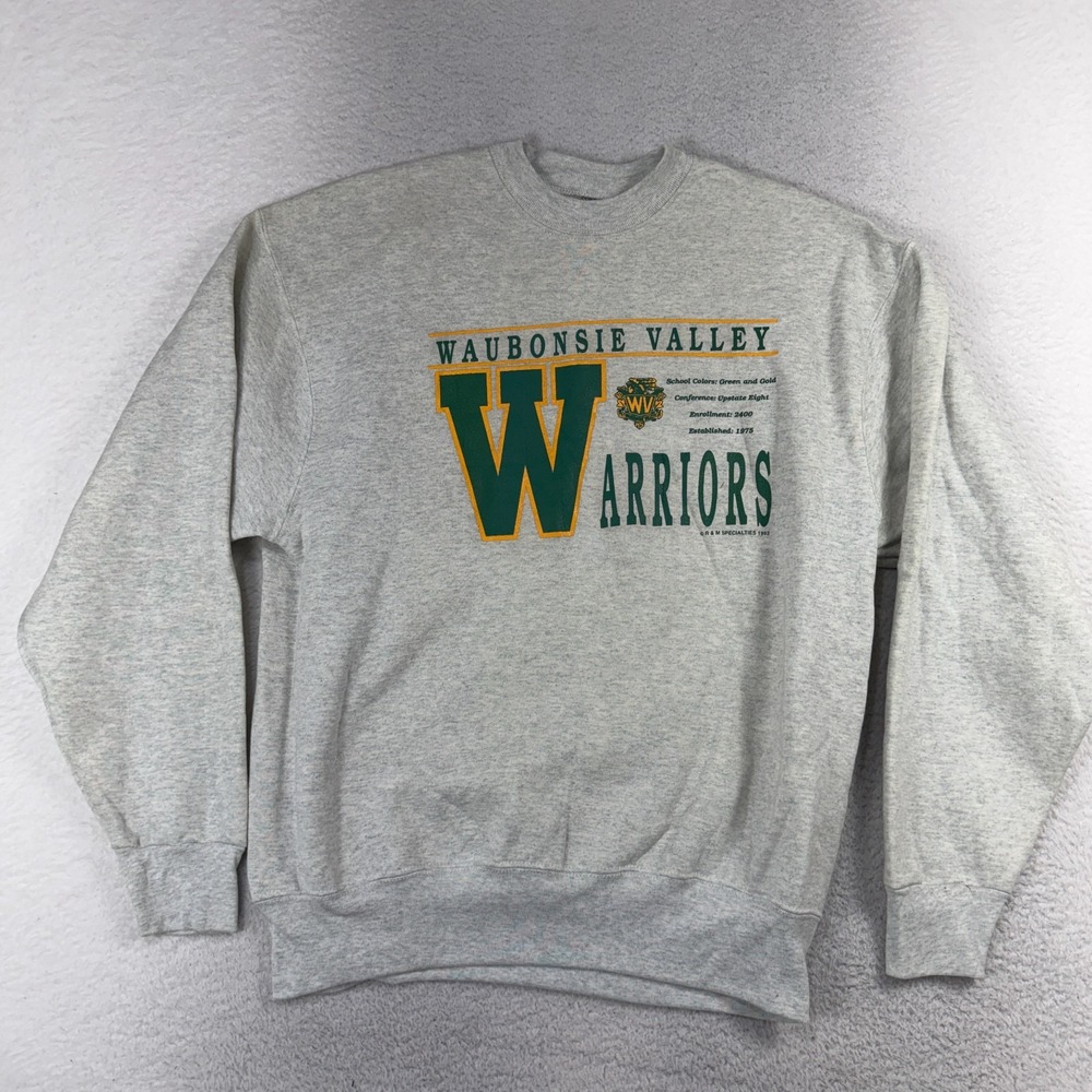 Fruit Of The Loom Heavy Sweatshirt XL Waubonsie Valley Warriors Vintage 80s Gray